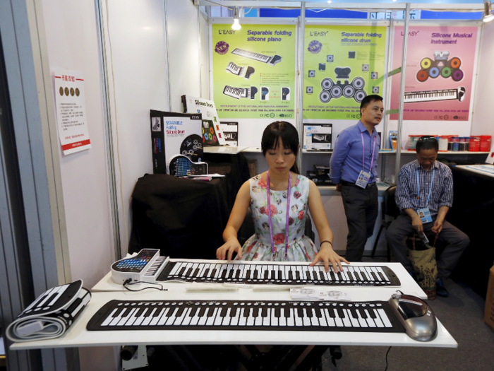 And novelty items, such as this foldable keyboard.