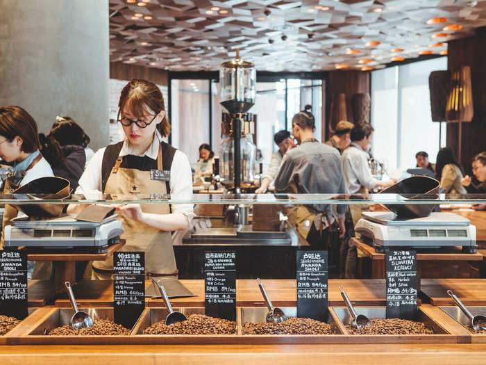 In addition to the prepackaged beans, you can get custom bags of beans freshly roasted in the store.