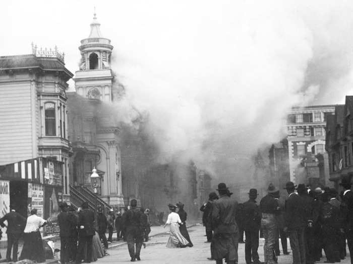 The fires burned for several days and decimated some 500 city blocks. Half of San Francisco