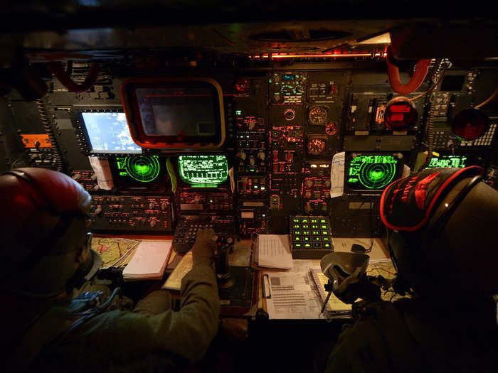 a radar navigator, a electronic warfare officer, and a navigator.