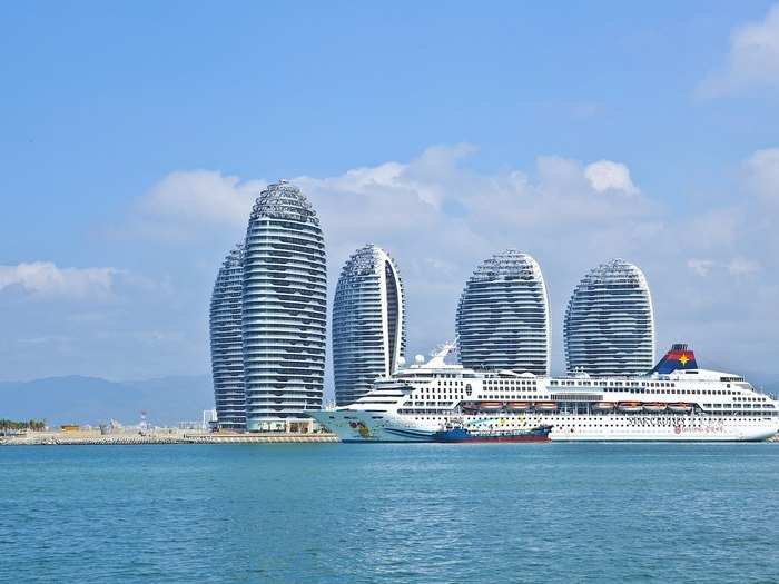 China has built artificial islands around Hainan as well. One is Phoenix Island, which was designed just for tourism and luxury — a promotional pamphlet even called it "Oriental Dubai."