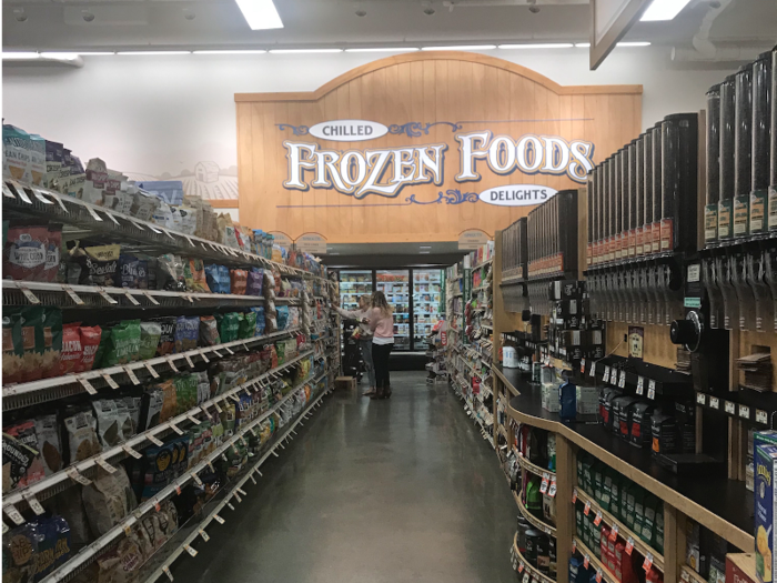 One thing I love about Sprouts is the clearly labeled departments. You can see this sign for frozen foods from the opposite end of the store, so there