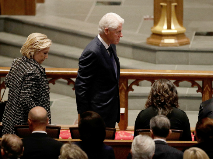 Former first lady Hillary Clinton and former President Bill Clinton also attended.