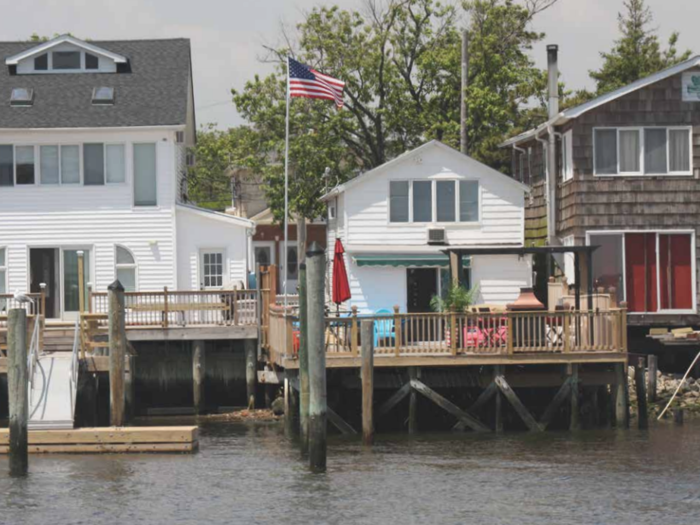 Broad Channel, Queens, New York: In parts of New York City, tidal flooding fills the streets once a month, sometimes more frequently.