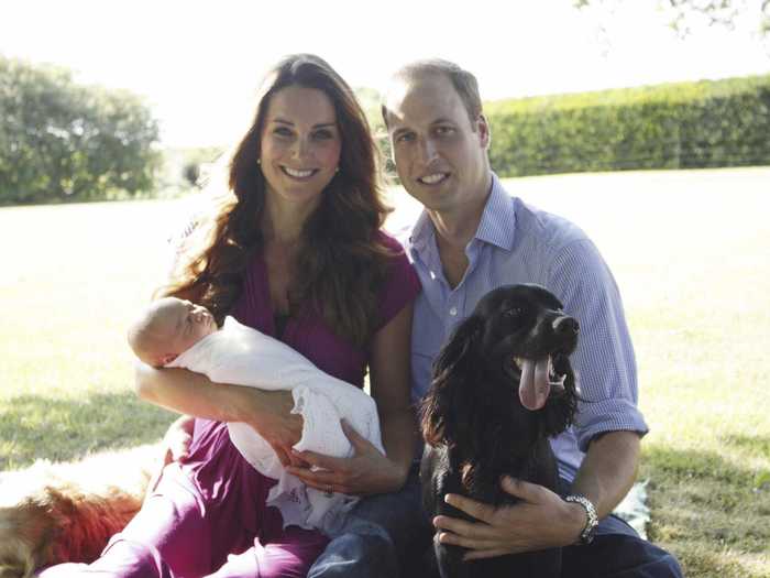 The couple broke royal tradition by releasing an informal portrait of the family taken by the Duchess