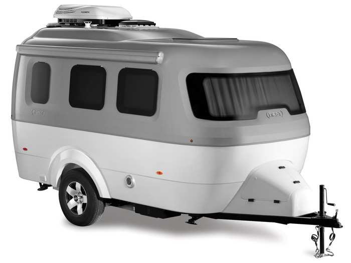 The Basecamp was a shiny Airstream that evoked the brand