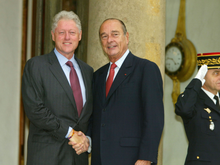 US President Bill Clinton hosted French President Jacques Chirac