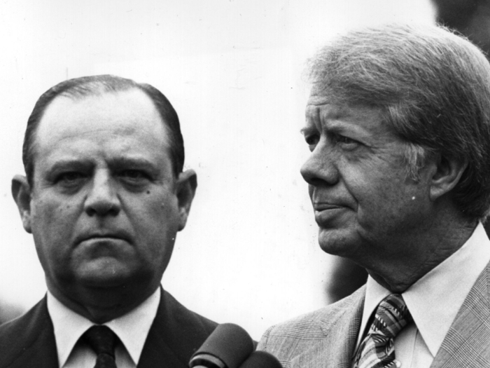 US President Jimmy Carter hosted French Prime Minister Raymond Barre