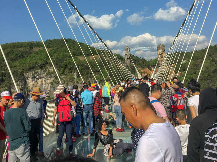 ...but even with only 800 people allowed on the bridge at a time, it feels packed. Few people are simply walking on the bridge or taking in the view.