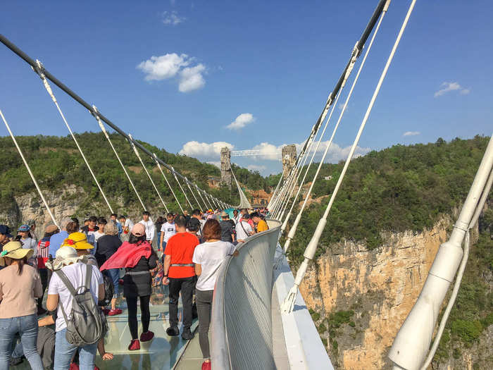 At $74.6 million to build, the bridge is beautifully designed. It tapers from 50 feet at the ends to 19.6 feet in the center. The narrowing was achieved by curving the main support cables inward, allowing the smaller cables to splay out in its iconic butterfly formation. It