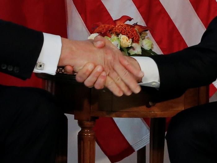 These cap off a history of awkward public embraces, which started with a tense handshake at last year