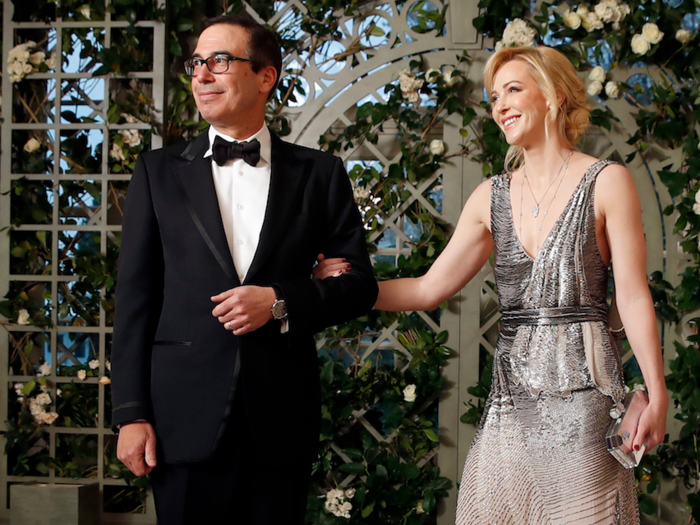 Treasury secretary Steve Mnuchin and his wife Louise Linton showed up.