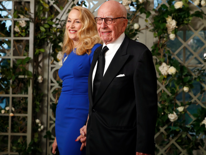 Media mogul Rupert Murdoch and his wife, Jerry Hall