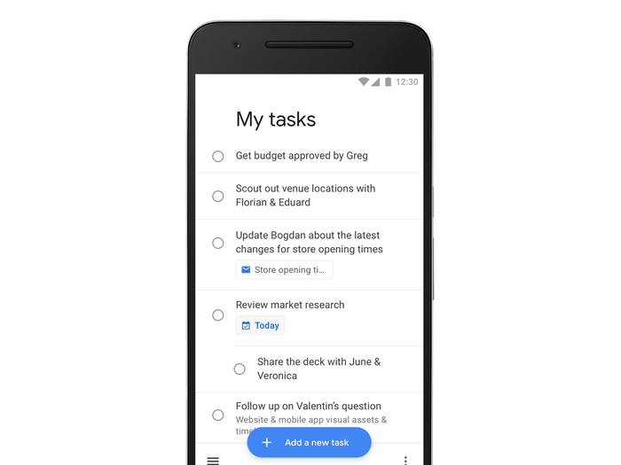 Google Tasks, the to-do list, is getting a redesign on both web and mobile. Users will be able to drag an email into the Tasks side panel to create a new To Do item, and assign due dates that show up in the Calendar.