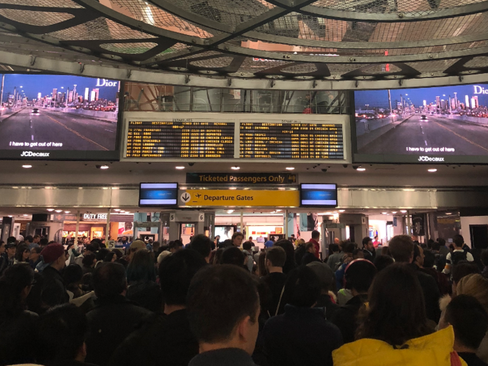 I like to show up at least three hours in advance for international flights, so I was a little worried when I saw how crowded the terminal was. But despite the long lines, I was past both check-in and security by 12:20 p.m.