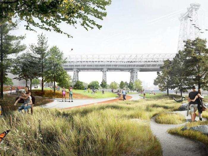 The goal of the ESCR is to not only prevent flooding in the low-lying areas of Manhattan, but also to revitalize the existing park space along the East River.