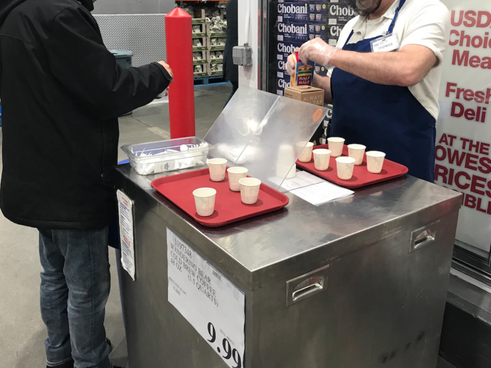 The first station we came to was offering espresso sized samples of cold brew coffee, served with half-and-half.