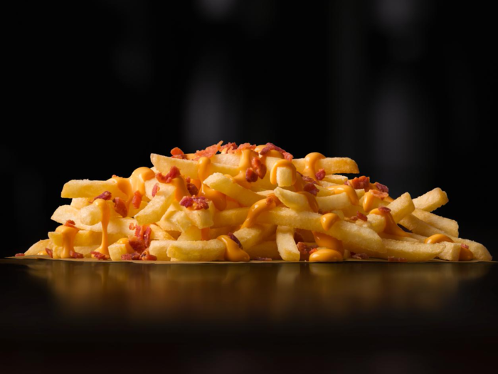 Cheese and bacon loaded fries from Australia are traditional McDonald