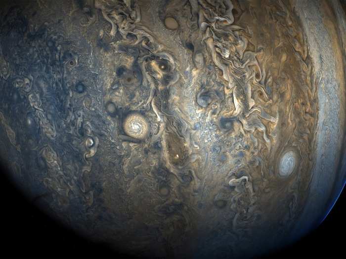 Many storms in Jupiter form bands and patterns that are as hallucinogenic as they are beautiful.