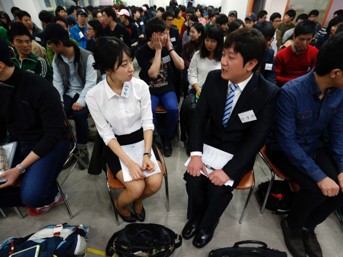 Young college graduates are especially challenged as youth unemployment in South Korea has reached record highs. "As the economy goes bad, there aren