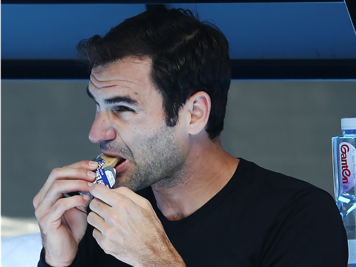 In between practice sessions or competition matches, Federer is no stranger to snack bars.