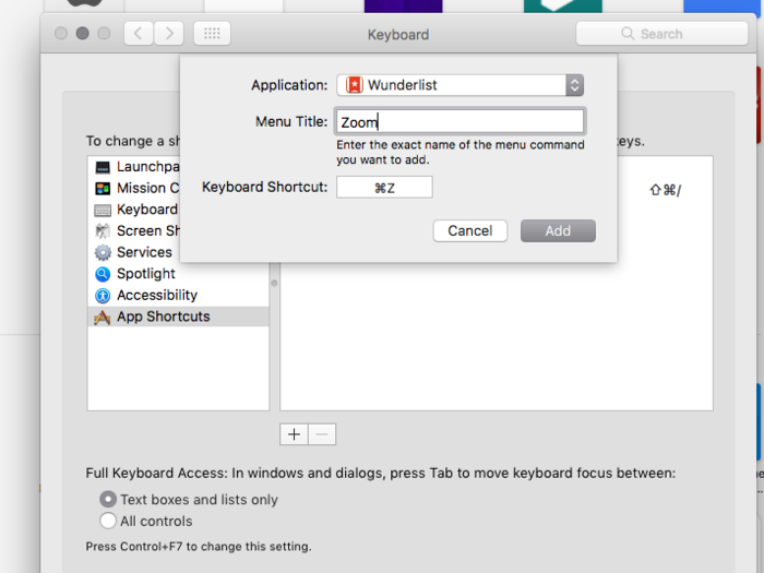 21. You can also create custom keyboard shortcuts for certain apps.