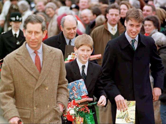 AGE 13: The family of three spend their first Christmas without Diana.