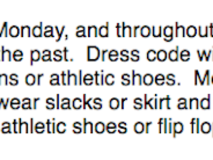 When Vice President Mike Pence spoke, the show organizers told journalists that they would be kicked out if they wore jeans or tennis shoes. They wanted dress slacks, shirt and tie for men, and wanted skirts/blouse, dresses for women, although dress slacks were considered okay, too.