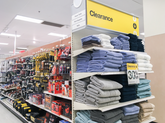 Clearance items are typically marked down from 15% or 30%, then to 50%, and finally to 70%.