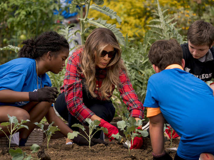 The White House kitchen garden produces a variety of seasonal fruit, vegetables, and herbs. All food the first family doesn