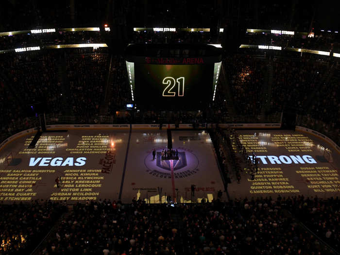 Then, just eight days before their home opener, a mass shooter took the lives of 58 people in Las Vegas. While the team was just getting to know its new home, players immediately embraced the mantra of #VegasStrong, and honored the victims of the shooting before their opening game.