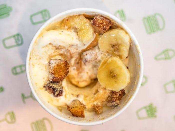 Its also serving a concrete made with vanilla custard, french toast, bananas, and peanut butter sauce.