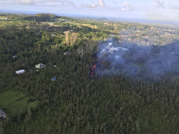 The fissure remained active for over an hour, scarring forests and forcing some residents to evacuate.