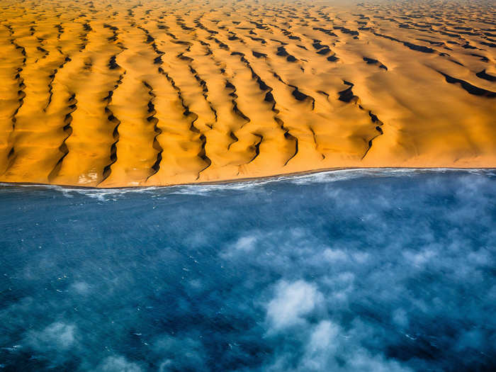 The mesmerizing Skeleton Coast can also be viewed from above during the flight.