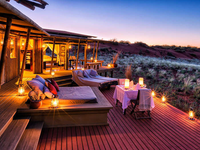 As the sun sets, the couple would eat outside, under the stars. The meal is prepared with vegetables grown in Wolwedan