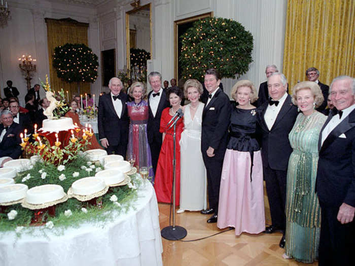 Along with state dinners, the Reagans would host big birthday parties at the White House, too.