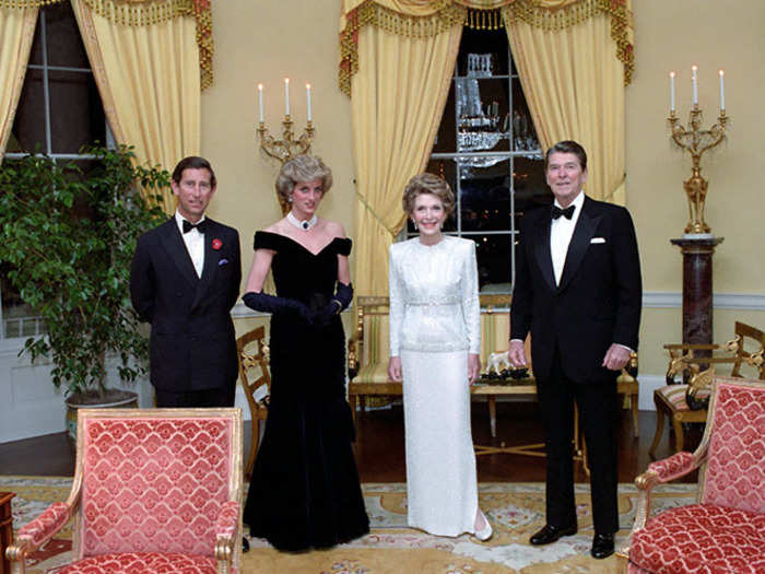 In November 1981, the prince brought his new princess for an official state dinner.