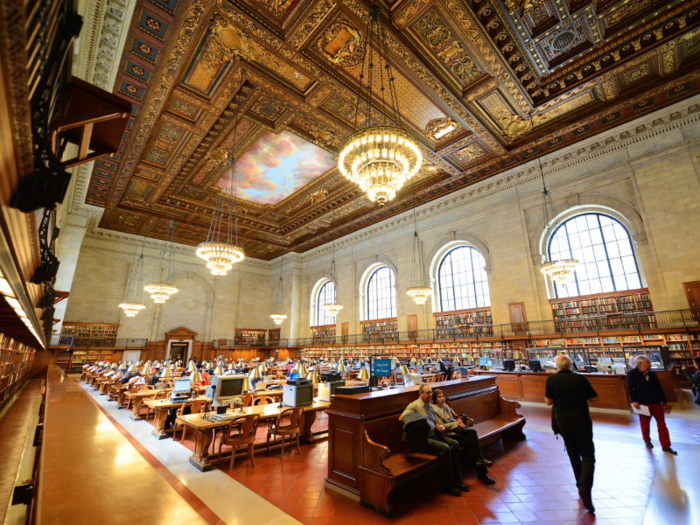 Peruse the ornate main branch of the New York Public Library.