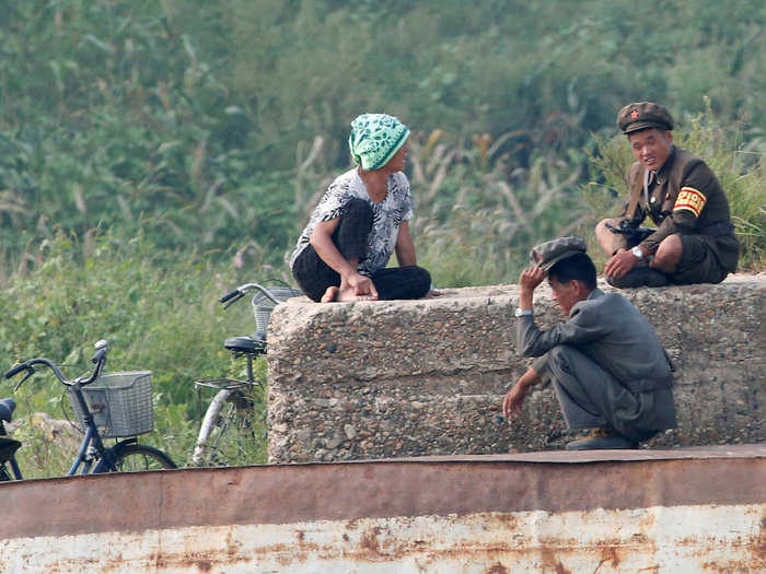 Meanwhile, life in Sinuiju, the neighbouring North Korean city, seems vastly different.