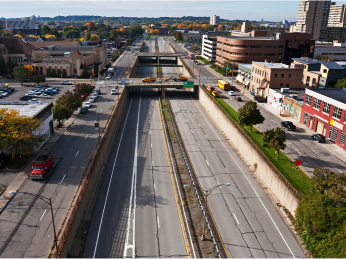 Rochester, New York demolished nearly a mile of I-490, locally dubbed the Inner Loop, in late 2017.