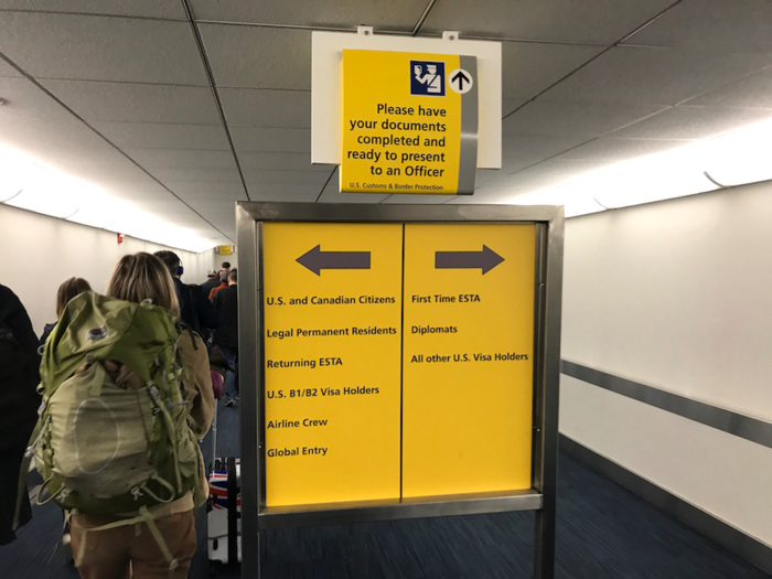 We wake up bleary-eyed at JFK terminal 7. Despite dashing off the plane as quickly as we could, the queue from our flights had already built up at immigration.