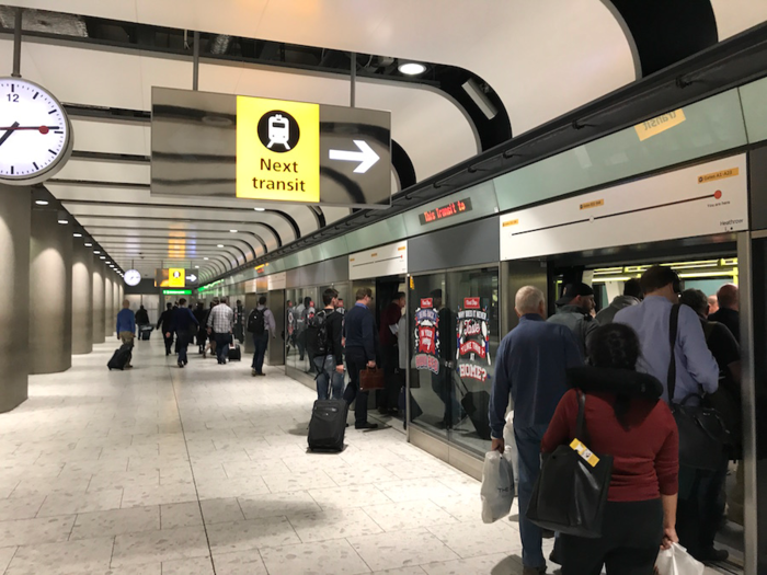 There is a mini train which connects you to some of the gates which are further away.