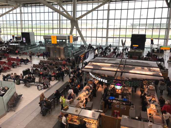 Once through security, we hit its bright and airy central waiting area.