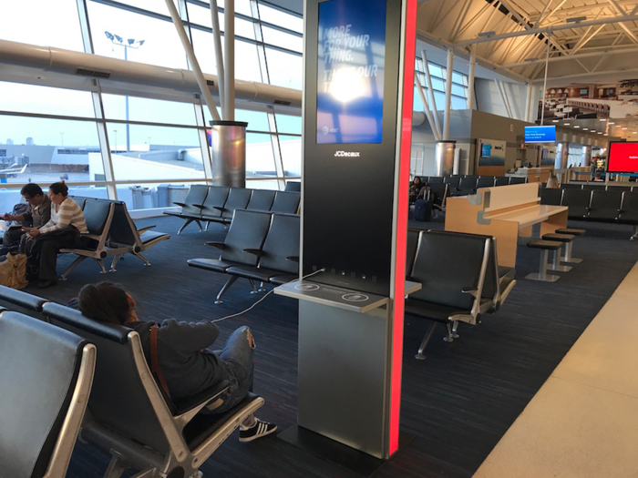 There were a ton of places to sit and wait for your flight and a selection of power stations to charge your phone.