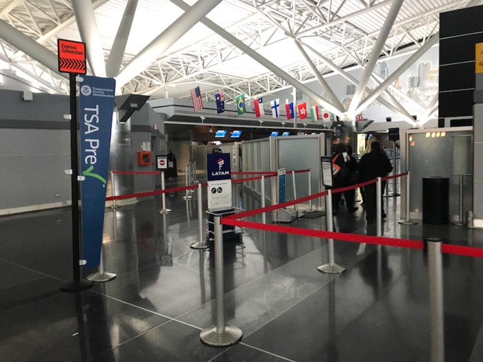 In the US, there is a separate, fast-track security process called TSA PreCheck.