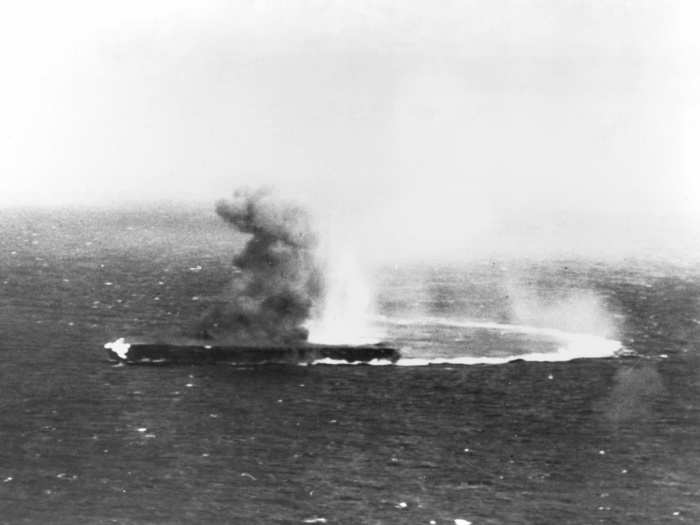 Bombers from the Yorktown found their target first, concentrating their 11 a.m. attack on the Shokaku, as the Zuikaku was obscured by clouds.