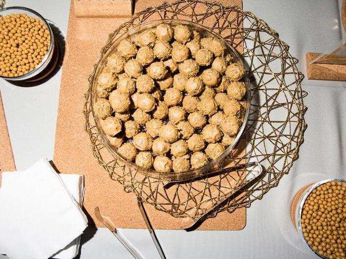 Easy to eat and addicting "White Russian" truffles were set out by pastry chef Sarah Tibbetts.