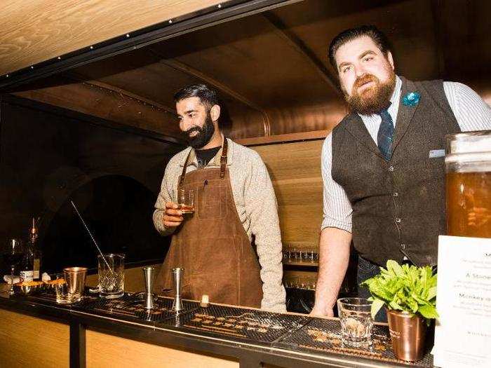 Outside, bartenders served classic Mint Julep