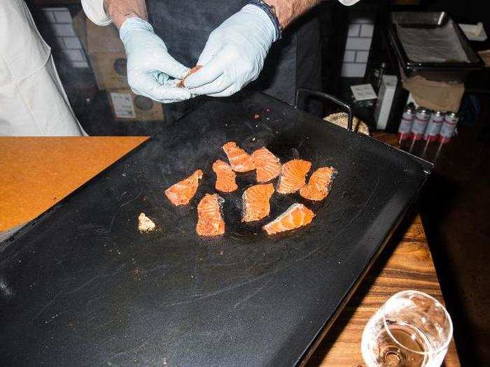 The chefs from Disneyland Resort cooked up an imaginative appetizer involving strawberry and lime-cured Skuna Bay salmon.