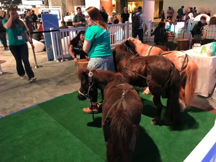 Microsoft let people cuddle with adorable baby animals at its big conference this week